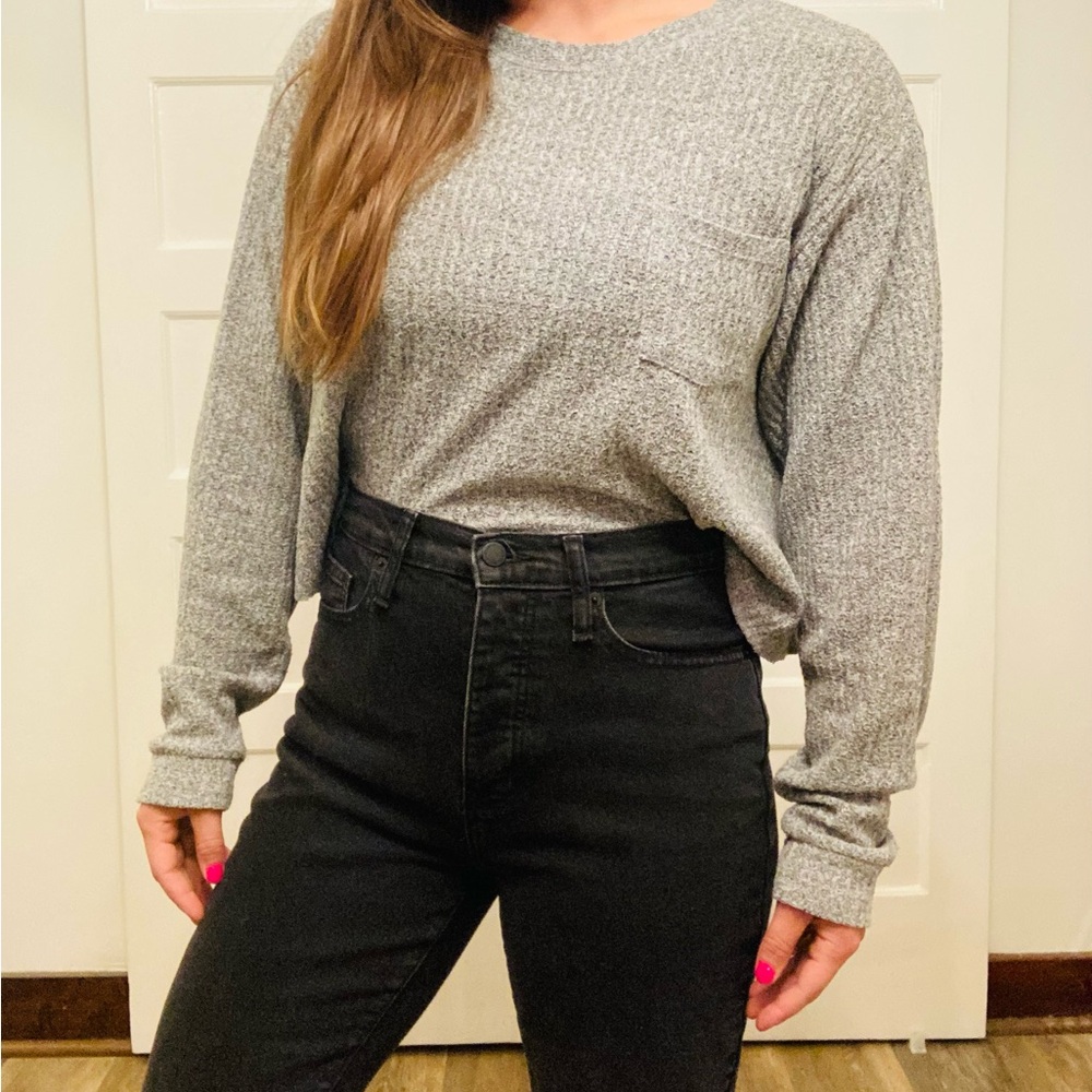 Gray Crop Sweater, Medium, Target